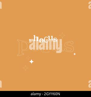 Hocus pocus. Halloween lettering background. Halloween typography print for flyer, poster, greeting card, banner. Hand drawn decorative design element Stock Vector