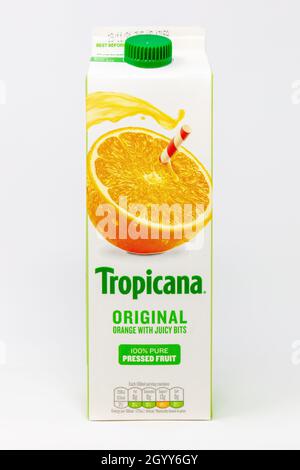 Tropicana 100% Pure Pressed Orange Juice Stock Photo