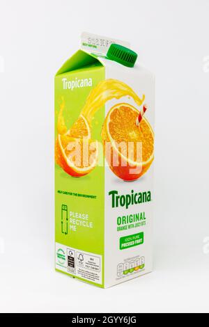 Tropicana 100% Pure Pressed Orange Juice Stock Photo