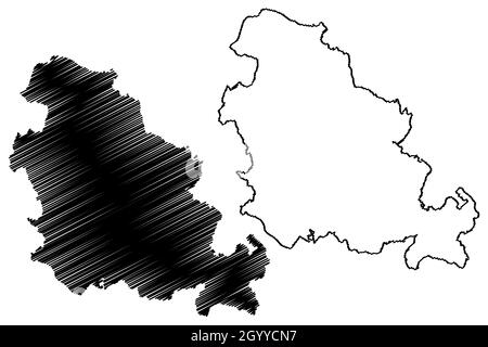Kendujhar district (Odisha State, Republic of India) map vector