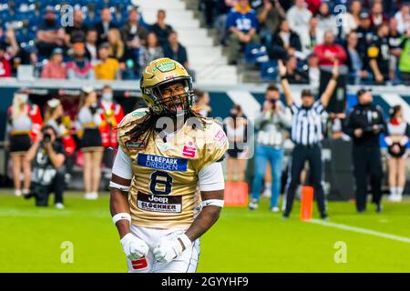 Dresden Monarchs - WR # 8 Darrell Stewart Jr. Stock Photo