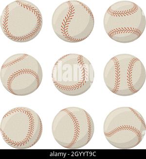 Illustration of a black baseball with red laces Stock Photo - Alamy