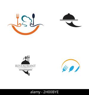 restaurant logo set vector illustration design template Stock Vector