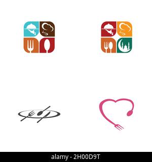 restaurant logo set vector illustration design template Stock Vector