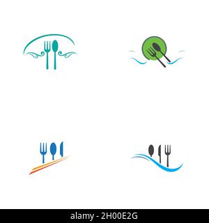 restaurant logo set vector illustration design template Stock Vector