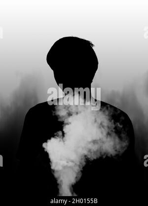 Black and White Smoke shadow Stock Photo
