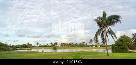 Kukulcan blvd golf course in Cancun, Mexico. Luxury resort game Stock Photo