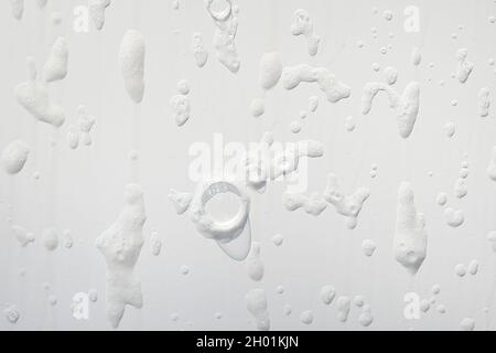 soapy bubble pattern on white fiberglass wall Stock Photo