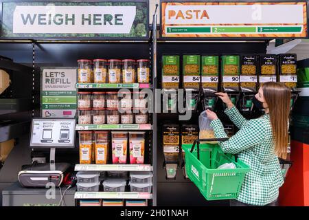 Asda launches first refill store in Scotland     Asda has introduced its first refill store in Scotland, featuring an extensive Stock Photo