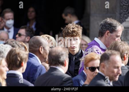 Paris, France. 6th Oct, 2021. Funeral mass organized in the Saint-Germain-des-Prés church in Paris in tribute to Bernard Tapie on October 6, 2021. Stock Photo
