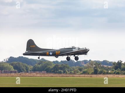 Sally B is the name of an airworthy 1945-built Boeing B-17G Flying Fortress. Stock Photo