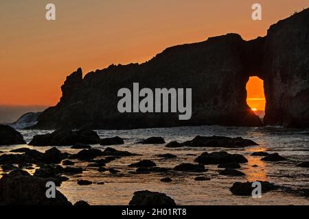 Sunset over Second Beach, La Push, Olympic National Park, Washington Stock Photo