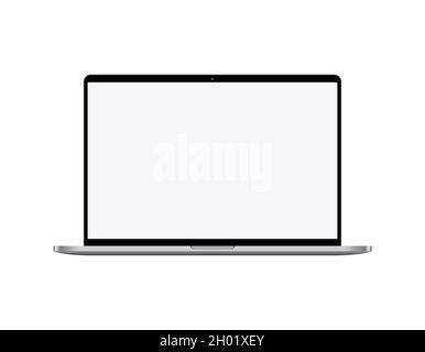 Modern new model macbook pro space grey notebook computer, flat design laptop vector stock illustration Stock Vector