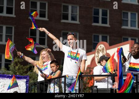 Orlando, Florida, USA. 6th Oct, 2021. Participants of the Come Out With Pride Festival and Parade in downtown Orlando.Tens of thousands of members of the LGBTQ community and their allies gathered for the annual event in Lake Eola Park. (Credit Image: © Ronen Tivony/SOPA Images via ZUMA Press Wire) Stock Photo