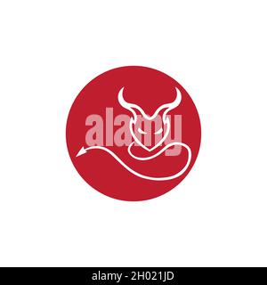 red Devil horn Vector icon design illustration Template Stock Vector