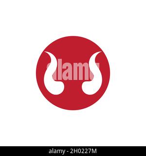 red Devil horn Vector icon design illustration Template Stock Vector