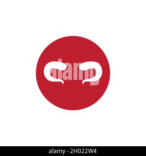 red Devil horn Vector icon design illustration Template Stock Vector