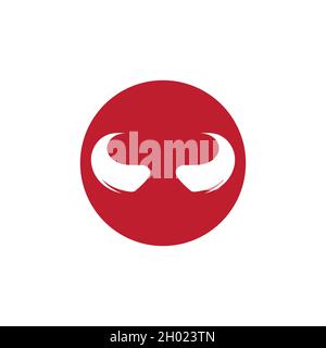 red Devil horn Vector icon design illustration Template Stock Vector