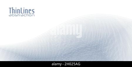 Very thin grey lines abstraction on white background. Minimal vector graphics Stock Vector