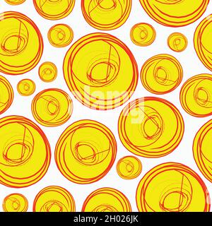 Sun stylized seamless pattern. Bright background. Vector 10 eps Stock Vector