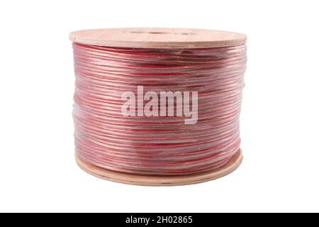 isolated parallel cable of red and black color on white background Stock Photo