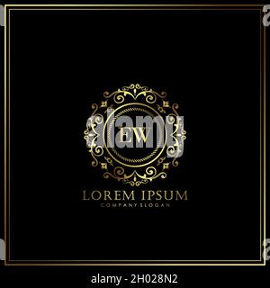 EW Initial Letter Luxury Logo template in vector for Restaurant, Royalty, Boutique, Cafe, Hotel, Heraldic, Jewelry, Fashion and other vector illustrat Stock Vector