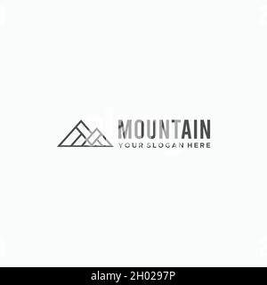 minimalist MOUNTAIN mountains triangle Logo design Stock Vector