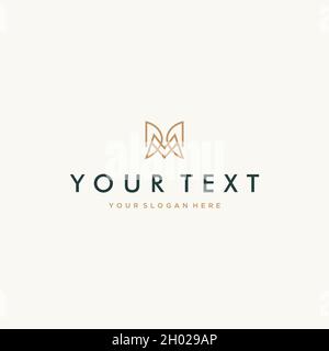 Flat lettermark initial DMD abstract logo design Stock Vector