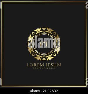 FT Initial Letter Luxury Logo template in vector for Restaurant, Royalty, Boutique, Cafe, Hotel, Heraldic, Jewelry, Fashion and other vector illustrat Stock Vector