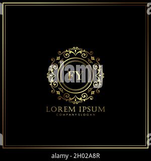 FY Initial Letter Luxury Logo template in vector for Restaurant, Royalty, Boutique, Cafe, Hotel, Heraldic, Jewelry, Fashion and other vector illustrat Stock Vector
