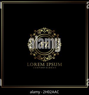 FZ Initial Letter Luxury Logo template in vector for Restaurant, Royalty, Boutique, Cafe, Hotel, Heraldic, Jewelry, Fashion and other vector illustrat Stock Vector