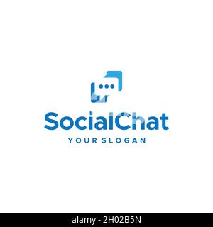 Modern Social Chat messenger talking Logo design Stock Vector