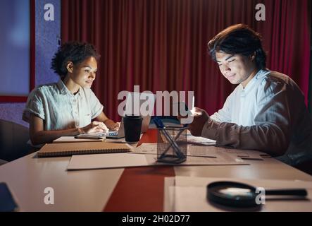 Co-workers are spending time together on workplace Stock Photo