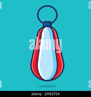 round punching bag isolated cartoon vector illustration in flat style Stock Vector