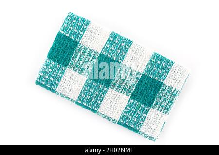 Green Kitchen towel on isolated on white background Stock Photo