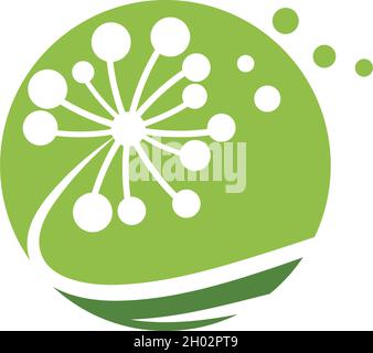 Dandelion flower logo vector template Stock Vector