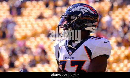 September 18, 2022: Denver Broncos running back Javonte Williams (33)  hurdles Houston Texans cornerback Desmond King II (25) in the football game  between the Denver Broncos and Houston Texans at Empower Field