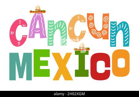 Cancun Mexico Vector Illustration on a white background Stock Vector