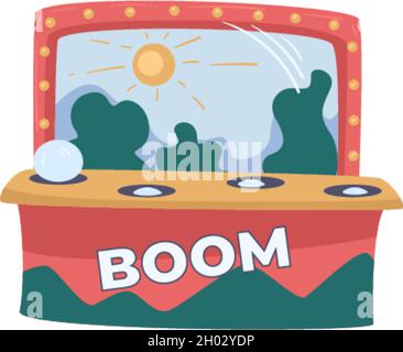 Game machines with balls and holes for hitting Stock Vector