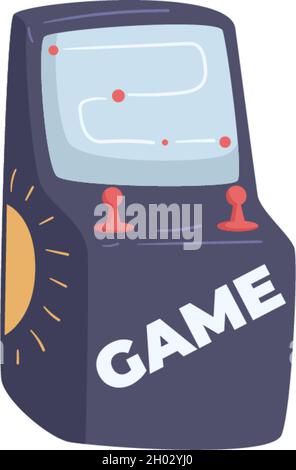Game machine with monitor and joystick for control Stock Vector