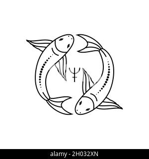 Pisces zodiac sign Stock Vector