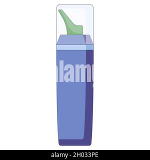 Medical concept. Nasal spray. For colds, flu, cough medicine sprays in the nose in a flat style isolated on a white background.  Stock Vector