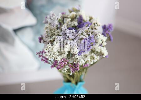 Beautiful colorful multicolored bouquet of statice flowers Stock Photo