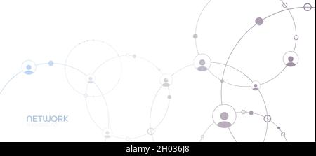 Network background. Connections with points, lines, and people icons. Vector illustration Stock Vector