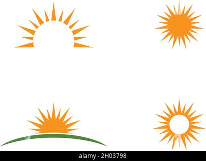 sun ilustration logo vector template Stock Vector