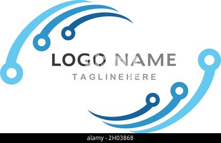 circuit technology logo vector template Stock Vector