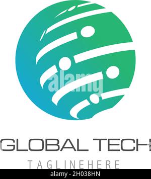 Global tech logo vector template Stock Vector