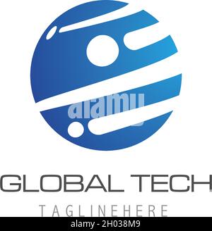 Global tech logo vector template Stock Vector