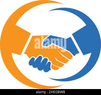 Hand Shake logo template Stock Vector