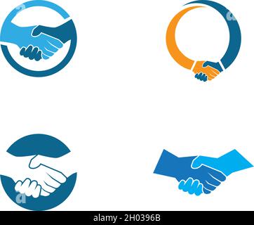 Hand Shake logo template Stock Vector